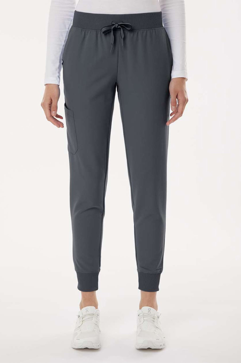 Jaanuu W20003/W2003P Unisex Silex Knit Waist Scrub Jogger Pants Carbon Grey Model Front