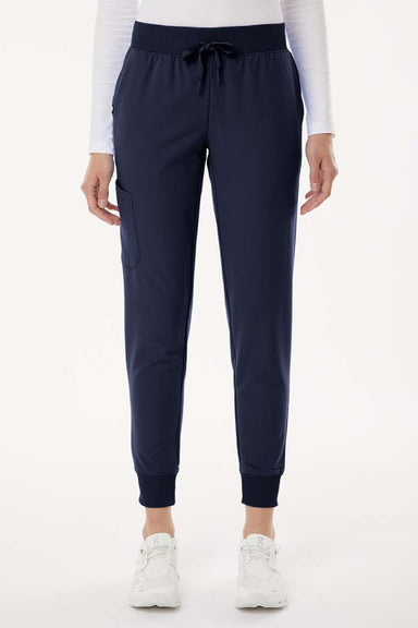 Jaanuu W20003/W2003P Unisex Silex Knit Waist Scrub Jogger Pants Midnight Navy Blue Model Front