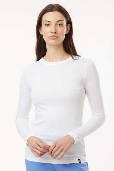 Jaanuu W30002U Womens RegenX Underscrub Long Sleeve Crewneck T-Shirt White Model Front