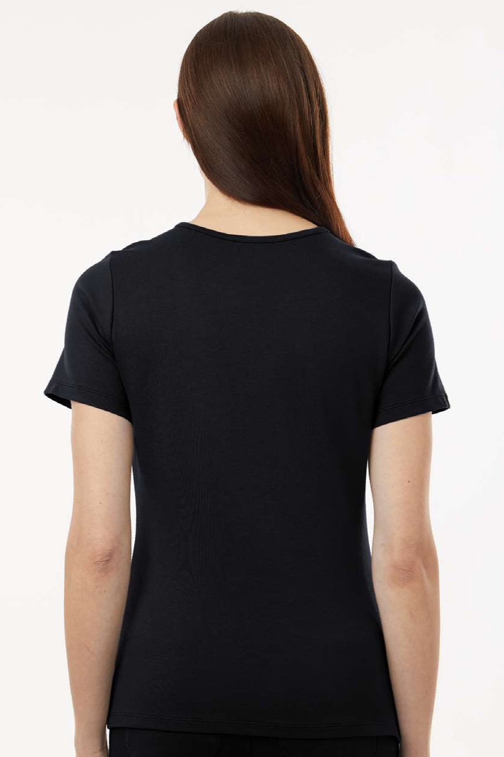 Jaanuu W30003 Unisex Cesi Ultrasoft V-Neck Scrub Top Black Model Back