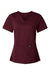 Jaanuu W30003 Unisex Cesi Ultrasoft V-Neck Scrub Top Burgundy Flat Front