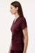 Jaanuu W30003 Unisex Cesi Ultrasoft V-Neck Scrub Top Burgundy Model Side