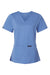 Jaanuu W30003 Unisex Cesi Ultrasoft V-Neck Scrub Top Ceil Blue Flat Front