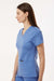 Jaanuu W30003 Unisex Cesi Ultrasoft V-Neck Scrub Top Ceil Blue Model Side