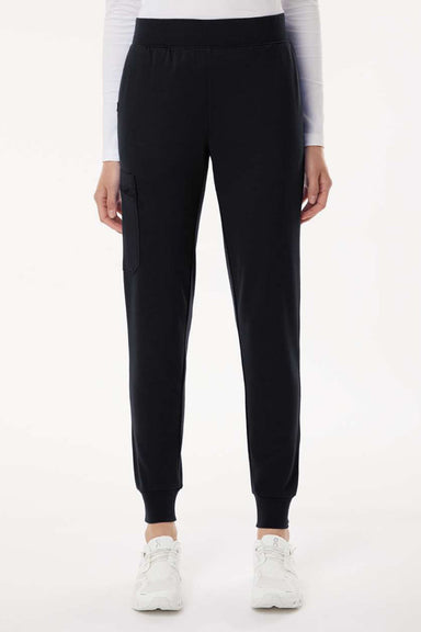 Jaanuu W40001/W40001P Unisex Rubi Ultrasoft Scrub Jogger Pants Black Model Front
