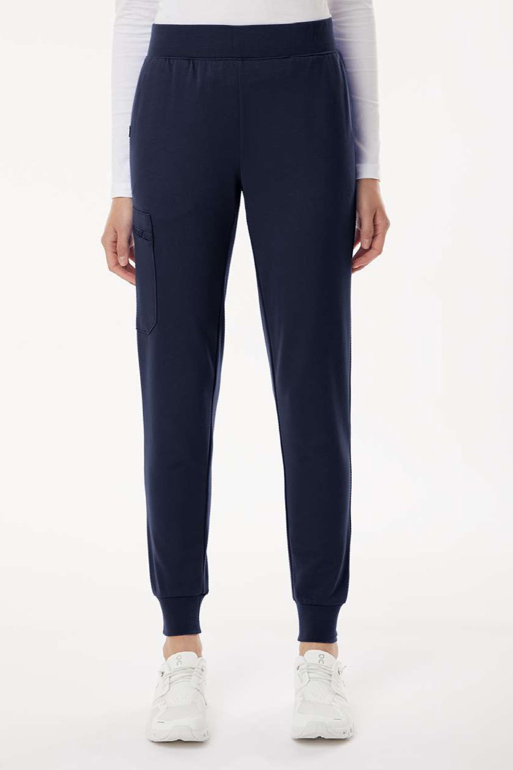 Jaanuu W40001/W40001P Unisex Rubi Ultrasoft Scrub Jogger Pants Midnight Navy Blue Model Front