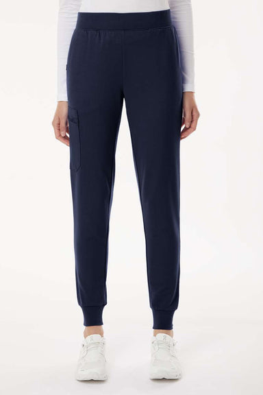 Jaanuu W40001/W40001P Unisex Rubi Ultrasoft Scrub Jogger Pants Midnight Navy Blue Model Front