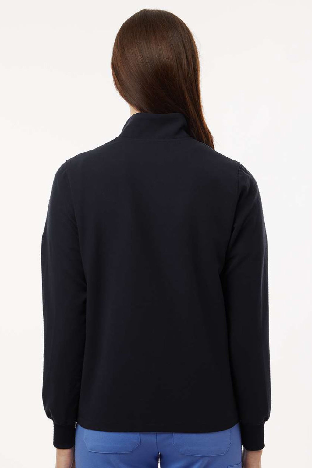 Jaanuu W60001 Unisex Ceri Essential 6 Pocket Full Zip Scrub Jacket Black Model Back