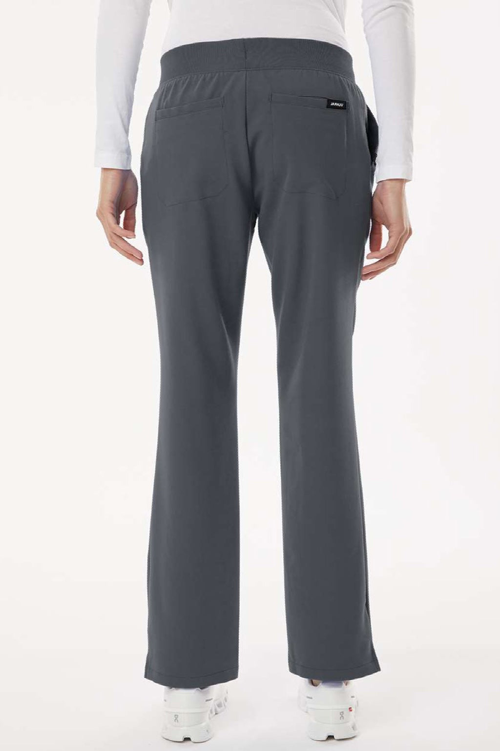 Jaanuu W20001/W2001P Unisex Xenos Essential Knit Waist Scrub Pants Carbon Grey Model Back