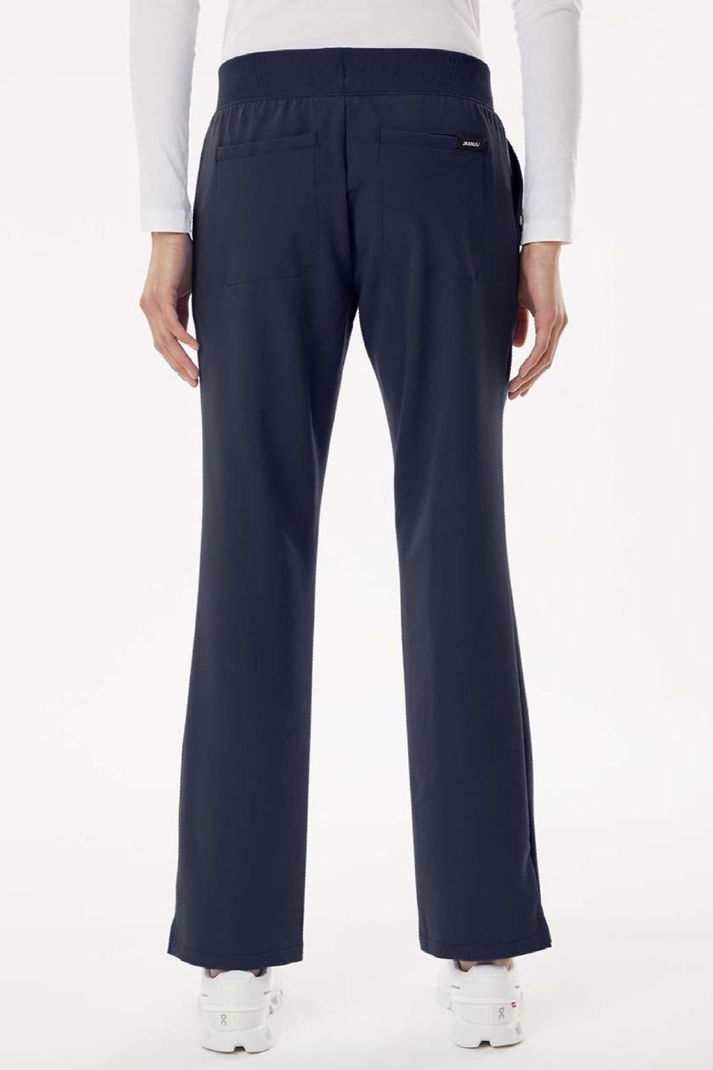 Jaanuu W20001/W2001P Unisex Xenos Essential Knit Waist Scrub Pants Midnight Navy Blue Model Back