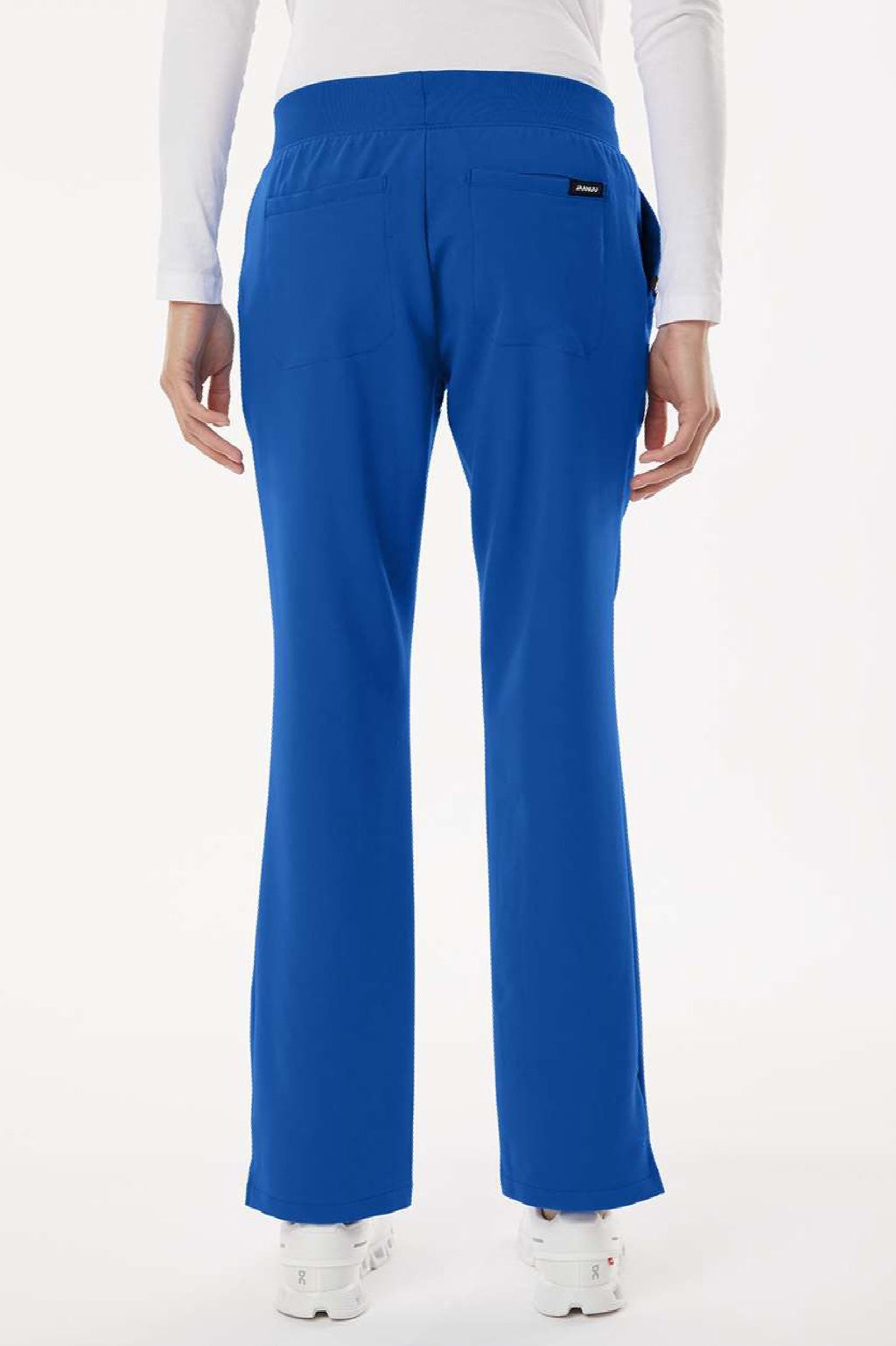 Jaanuu W20001/W2001P Unisex Xenos Essential Knit Waist Scrub Pants Royal Blue Model Back