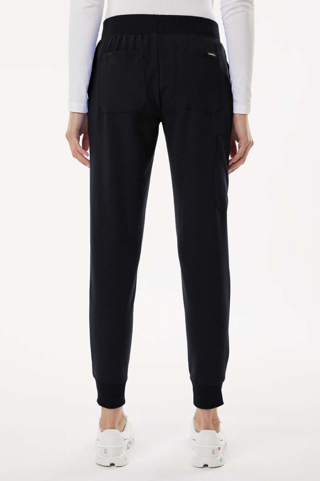 Jaanuu W20003/W2003P Unisex Silex Knit Waist Scrub Jogger Pants Black Model Back