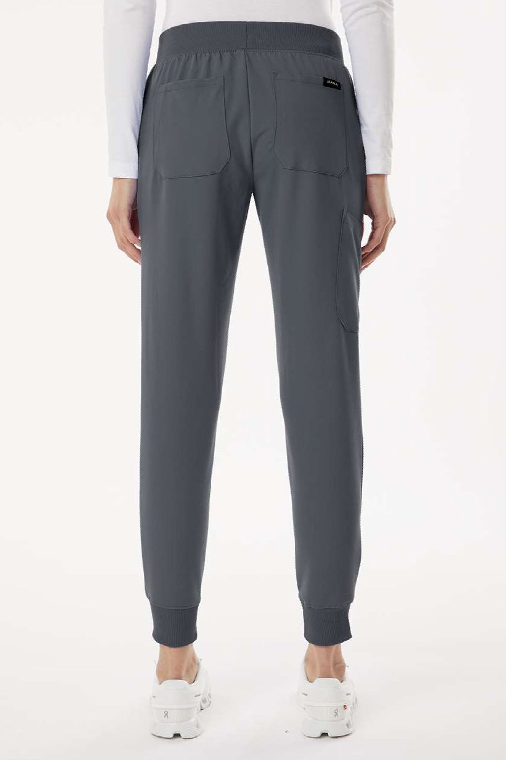 Jaanuu W20003/W2003P Unisex Silex Knit Waist Scrub Jogger Pants Carbon Grey Model Back