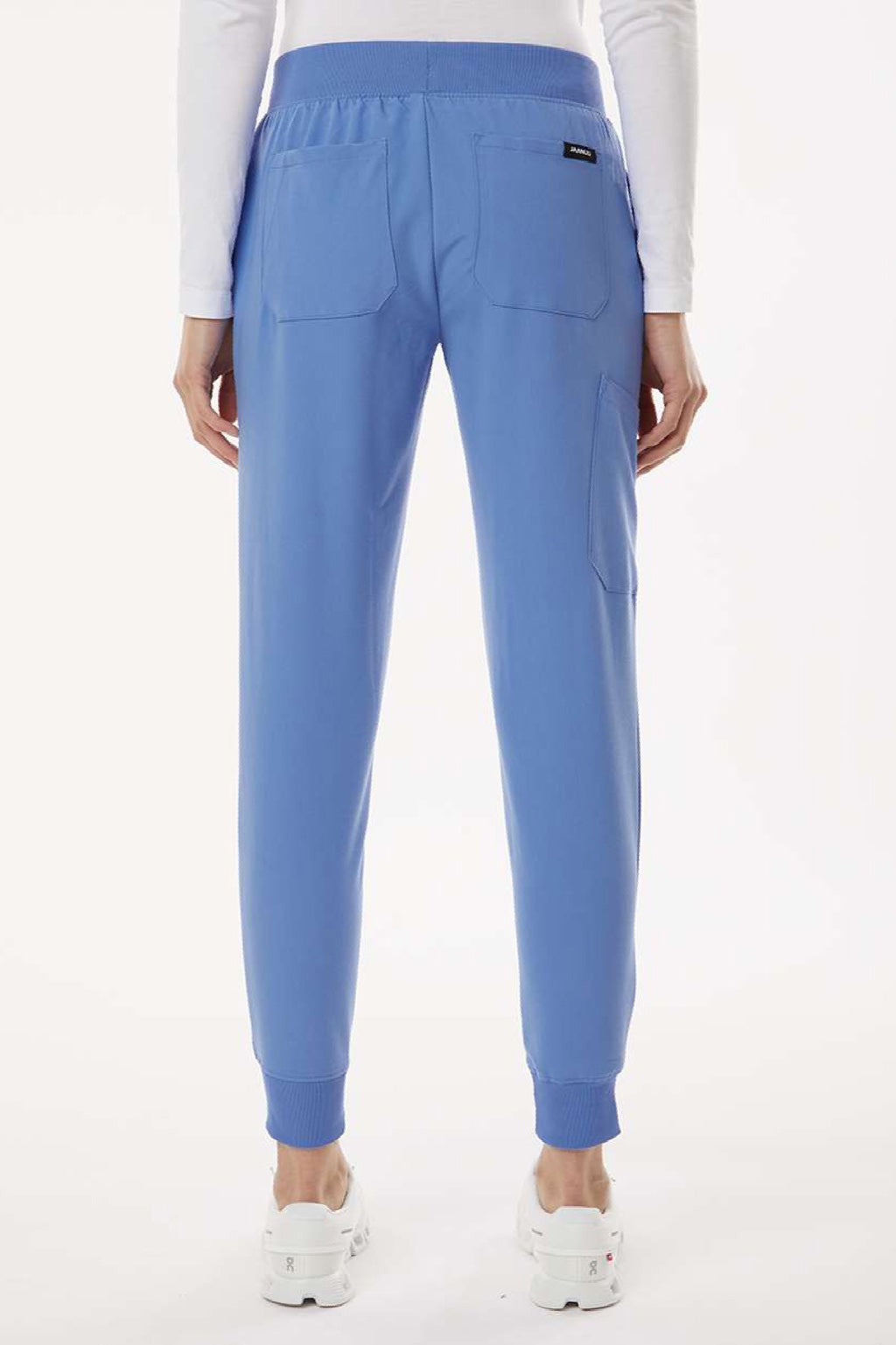 Jaanuu W20003/W2003P Unisex Silex Knit Waist Scrub Jogger Pants Ceil Blue Model Back