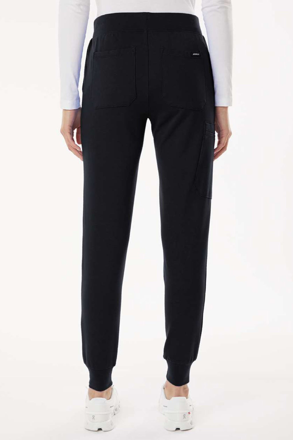 Jaanuu W40001/W40001P Unisex Rubi Ultrasoft Scrub Jogger Pants Black Model Back