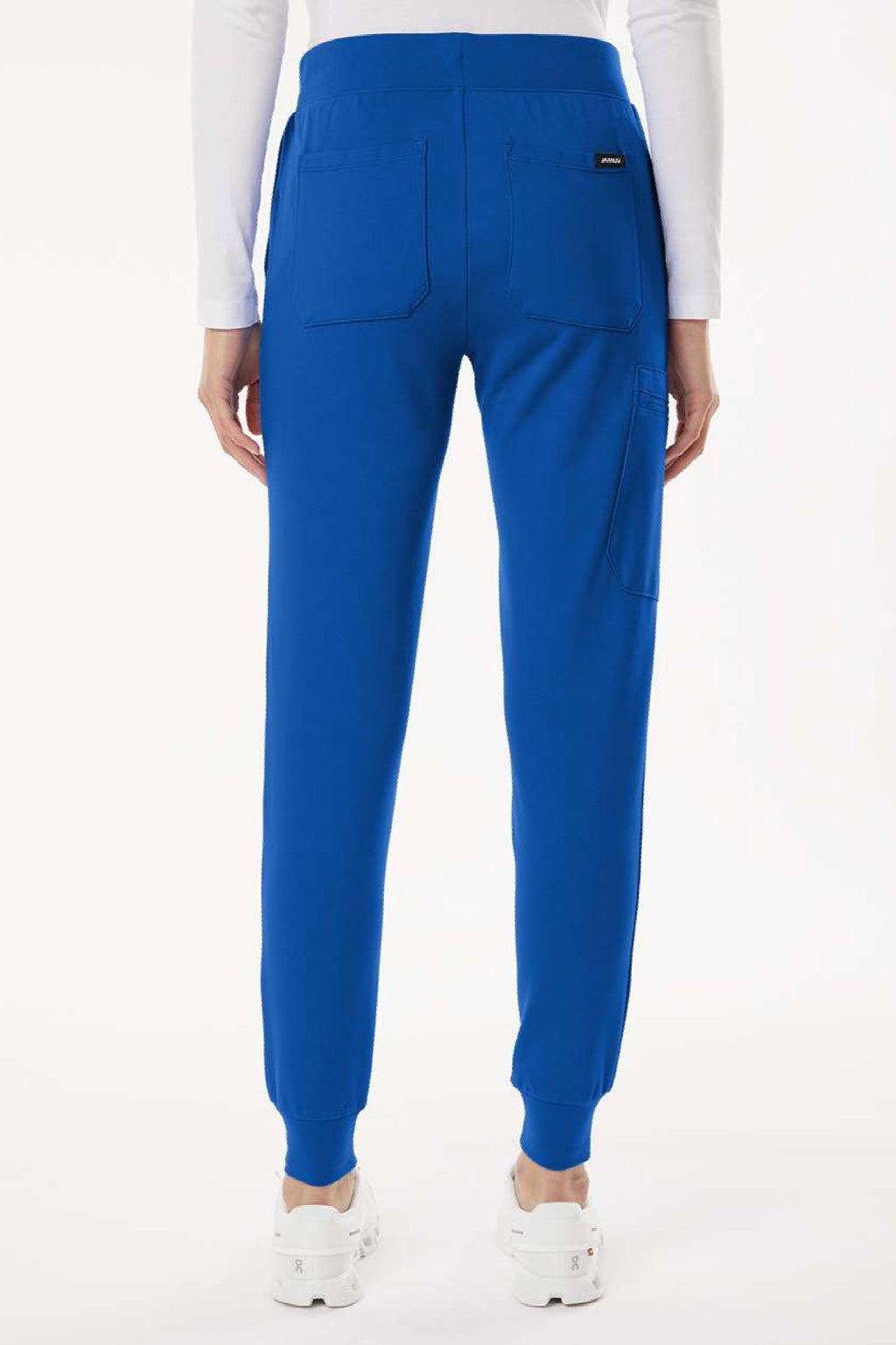 Jaanuu W40001/W40001P Unisex Rubi Ultrasoft Scrub Jogger Pants Royal Blue Model Back