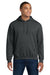 Gildan 18500 Mens Pill Resistant Hooded Sweatshirt Hoodie w/ Pouch Pocket Fan Heather Charcoal Grey Model Front