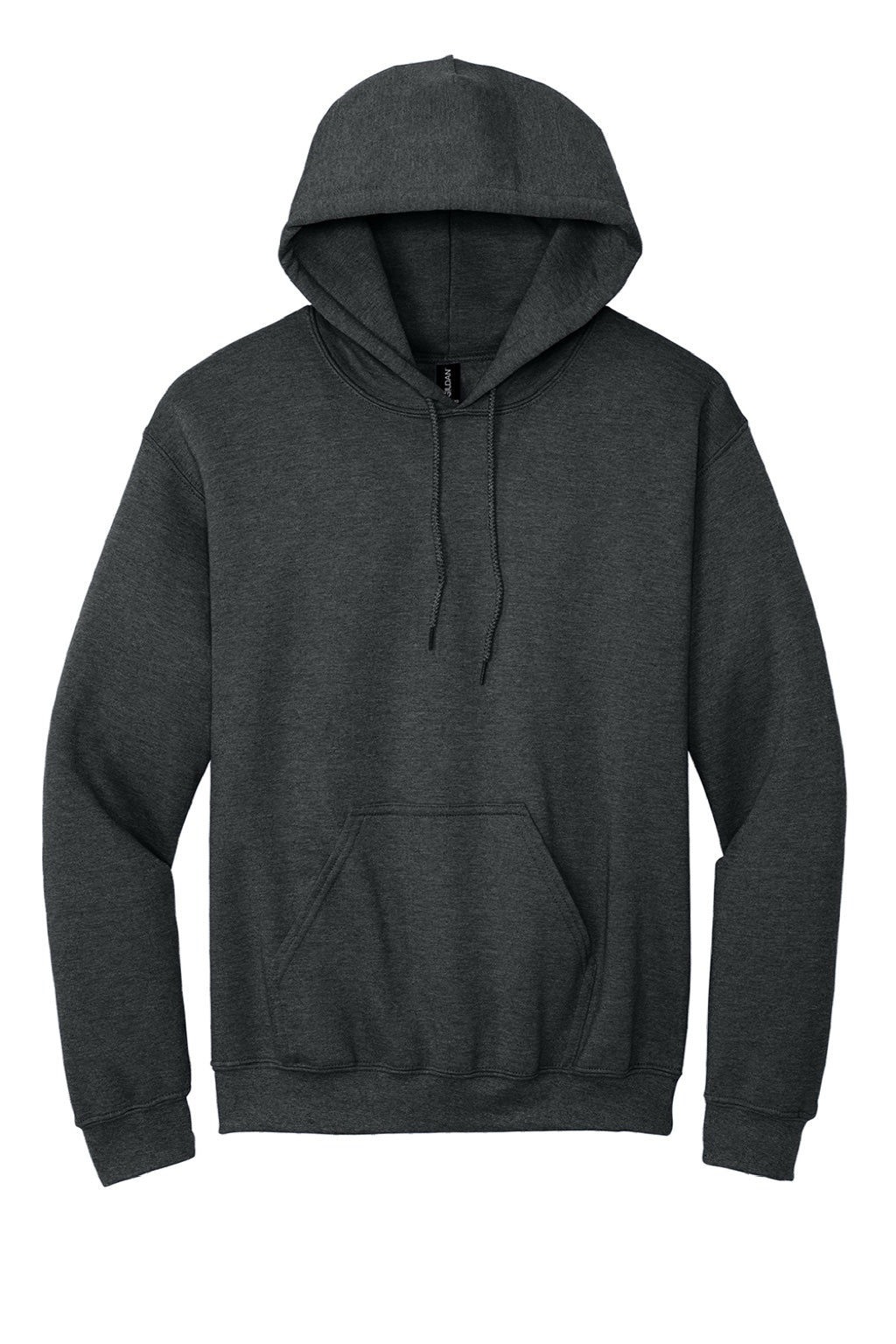 Gildan 18500 Mens Pill Resistant Hooded Sweatshirt Hoodie w/ Pouch Pocket Fan Heather Charcoal Grey Flat Front
