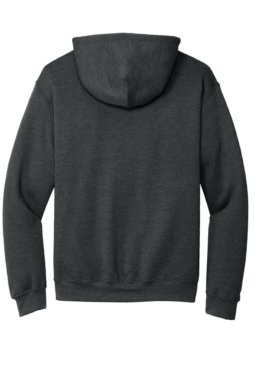 Gildan 18500 Mens Pill Resistant Hooded Sweatshirt Hoodie w/ Pouch Pocket Fan Heather Charcoal Grey Flat Back