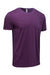 Threadfast Apparel 115A Mens Cross Dye Short Sleeve Crewneck T-Shirt Berry Purple Flat Front