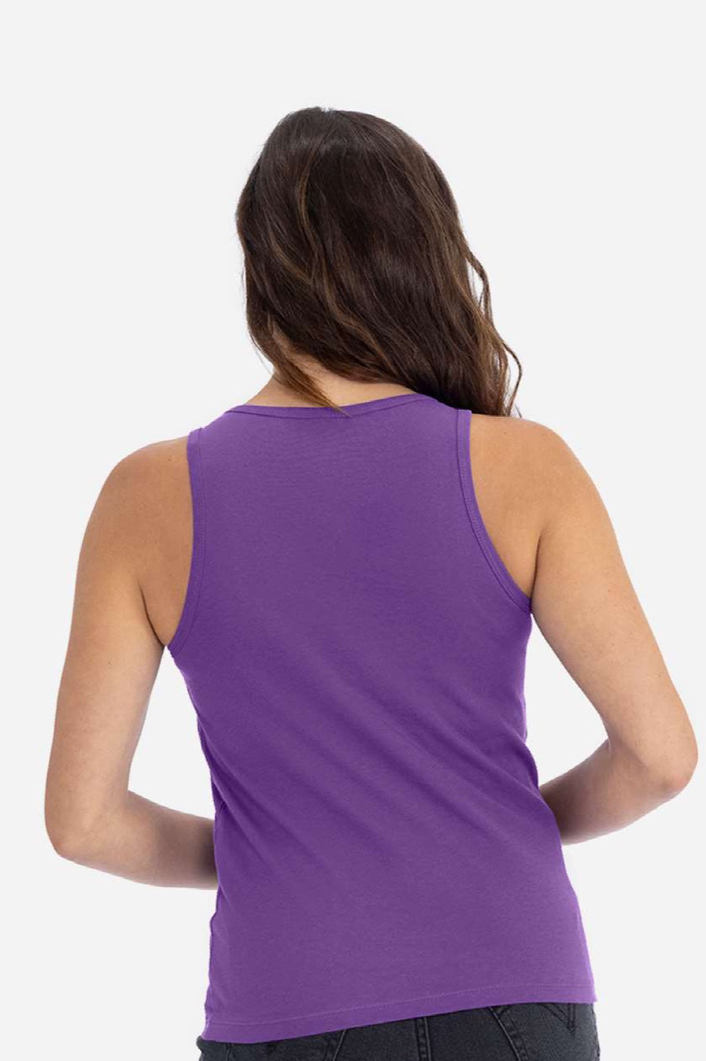 Next Level 3933 Womens Tank Top Purple Rush Model Back