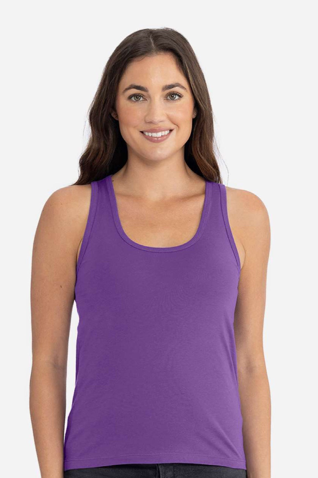 Next Level 3933 Womens Tank Top Purple Rush Model Front