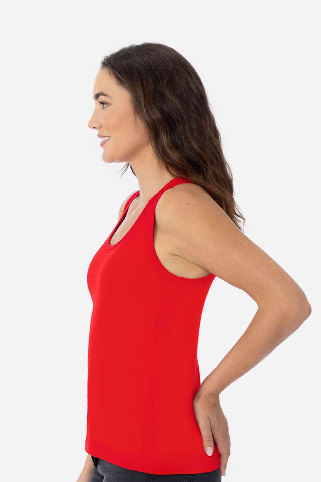 Next Level 3933 Womens Tank Top Red Model Side