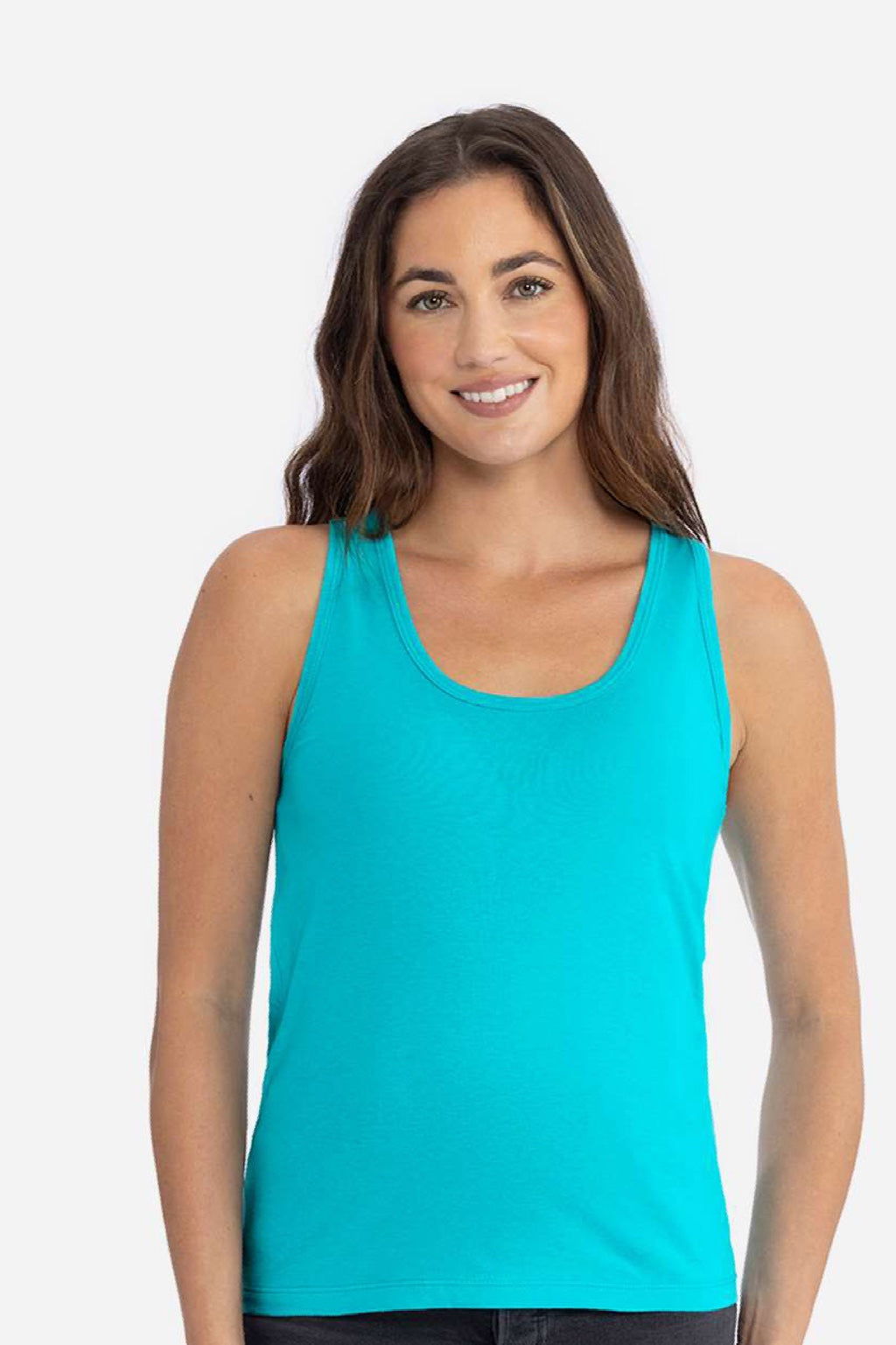 Next Level 3933 Womens Tank Top Tahiti Blue Model Front