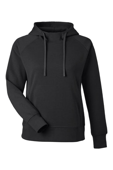 J America 8753 Womens Apex Fleece Hooded Sweatshirt Hoodie w/ Pockets Black Flat Front
