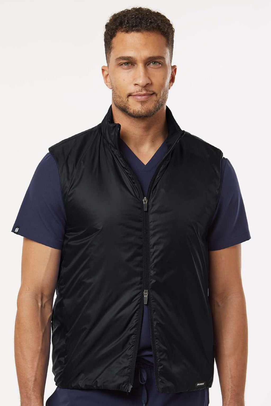 Jaanuu M60004 Mens Phantom Insulated Full Zip Vest Black Model Front