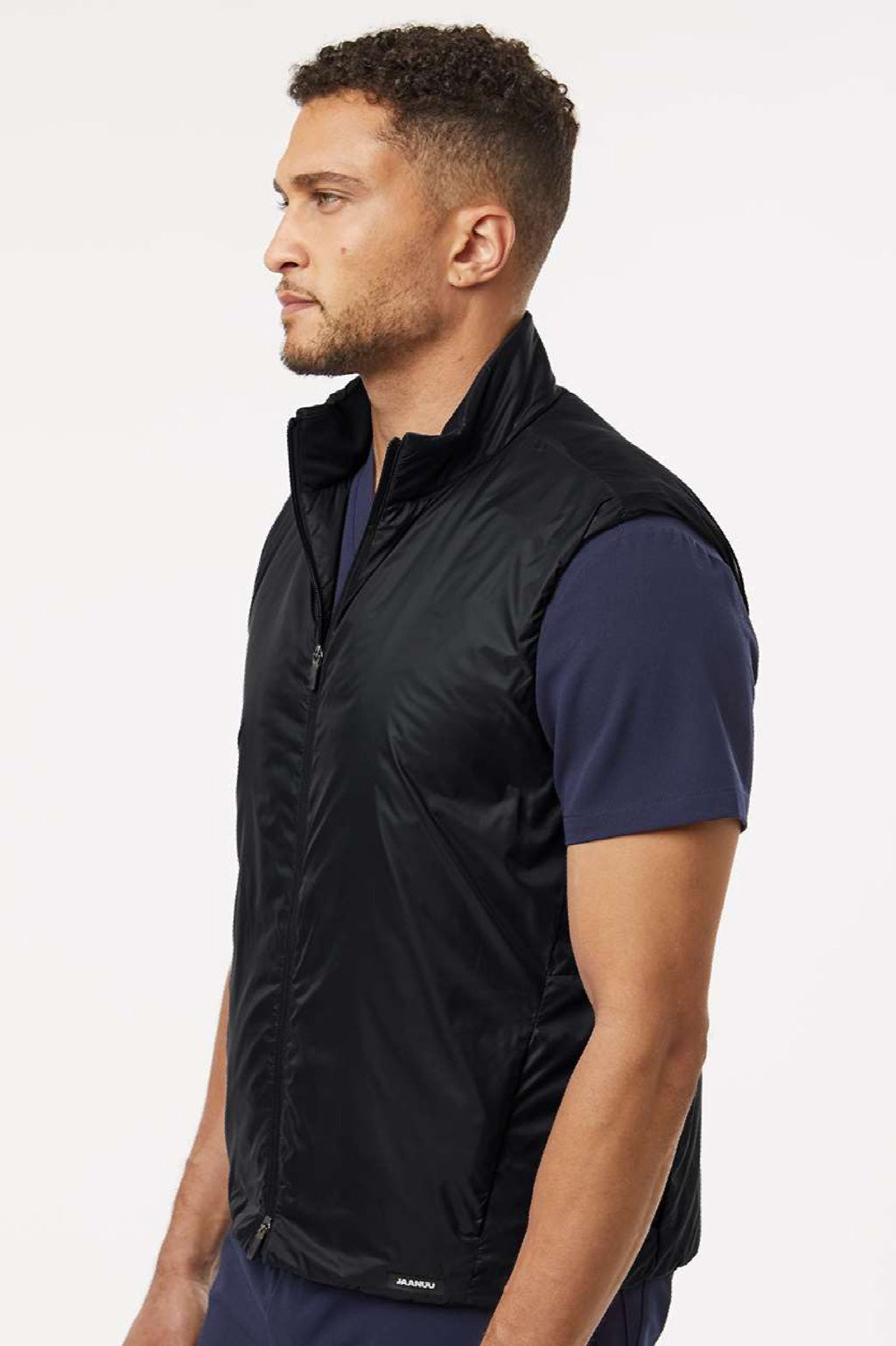 Jaanuu M60004 Mens Phantom Insulated Full Zip Vest Black Model Side