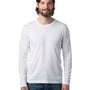 Alternative Mens Go-To Long Sleeve Crewneck T-Shirt - White