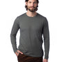 Alternative Mens Go-To Long Sleeve Crewneck T-Shirt - Asphalt Grey