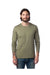 Alternative 1170C1 Mens Go-To Long Sleeve Crewneck T-Shirt Military Green Model Front