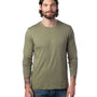 Alternative Mens Go-To Long Sleeve Crewneck T-Shirt - Military Green