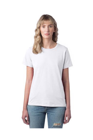 Alternative 1172C1 Womens Her Go-To Short Sleeve Crewneck T-Shirt White Model Front