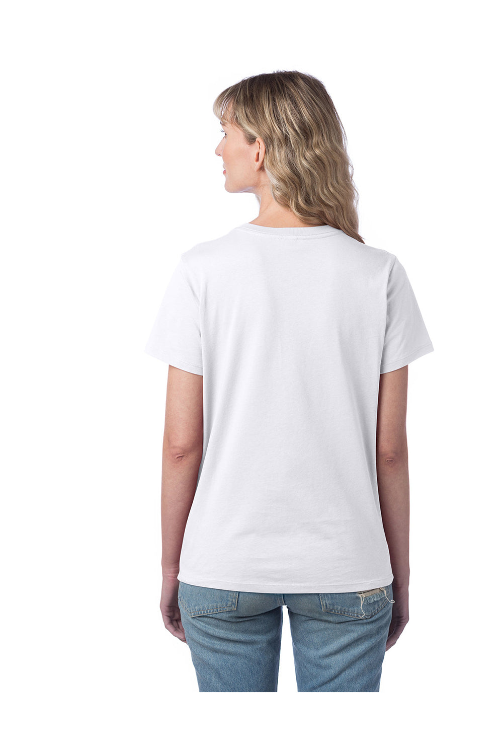 Alternative 1172C1 Womens Her Go-To Short Sleeve Crewneck T-Shirt White Model Back