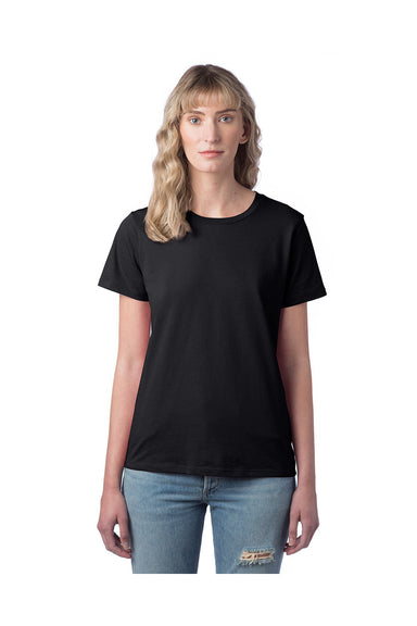 Alternative 1172C1 Womens Her Go-To Short Sleeve Crewneck T-Shirt Black Model Front