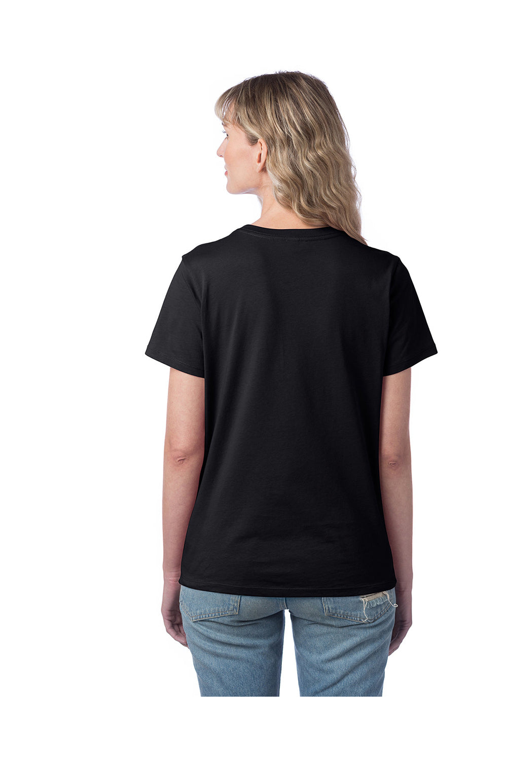 Alternative 1172C1 Womens Her Go-To Short Sleeve Crewneck T-Shirt Black Model Back