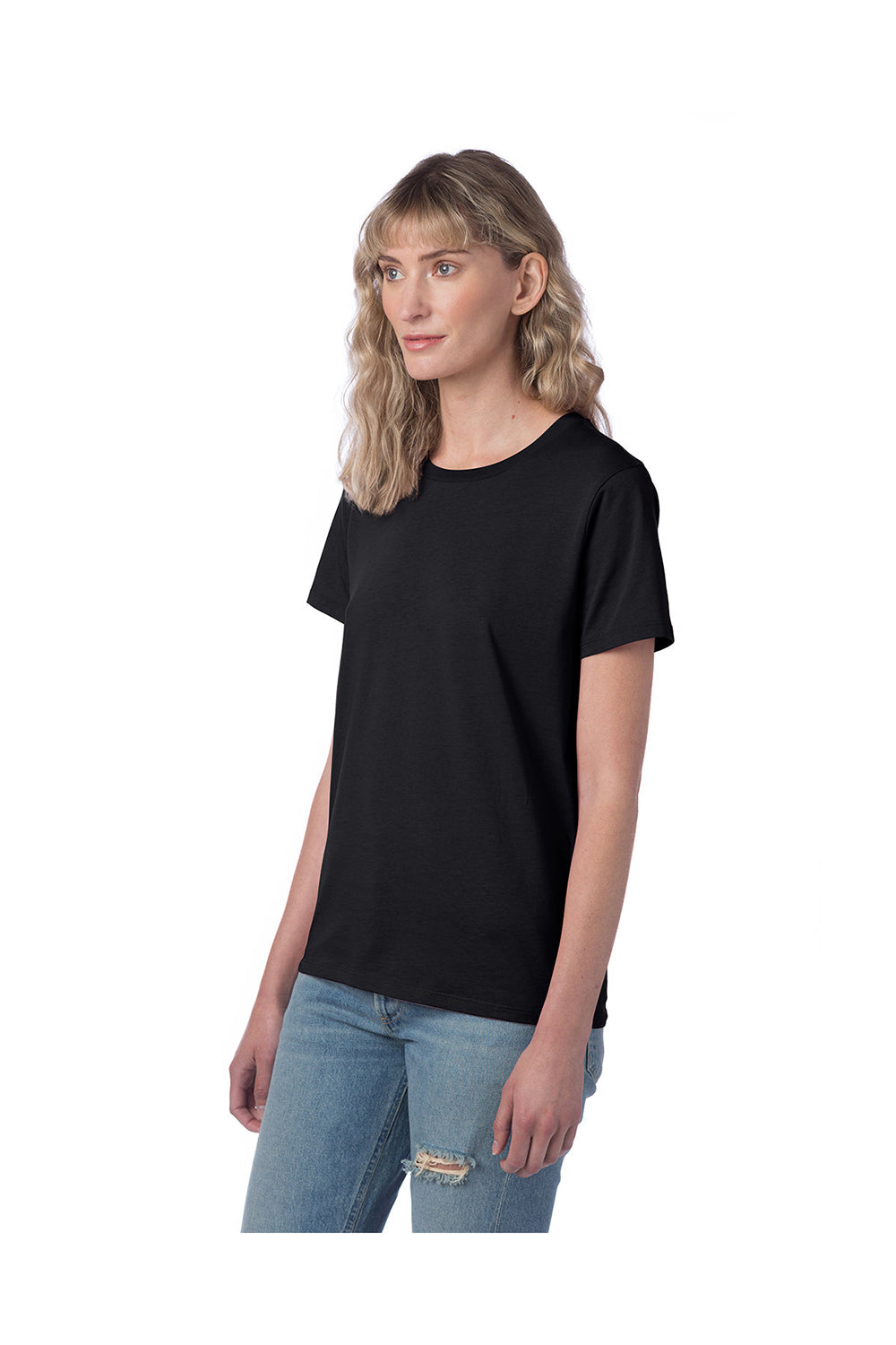 Alternative 1172C1 Womens Her Go-To Short Sleeve Crewneck T-Shirt Black Model 3Q