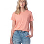 Alternative Womens Her Go-To CVC Short Sleeve Crewneck T-Shirt - Heather Sunset Coral
