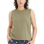 Alternative Womens Go To Crop Muscle Tank Top - Military Green - NEW
