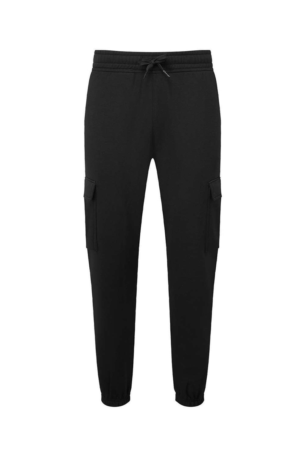 TriDri TD604 Mens Riley Cargo Jogger Sweatpants Black Flat Front
