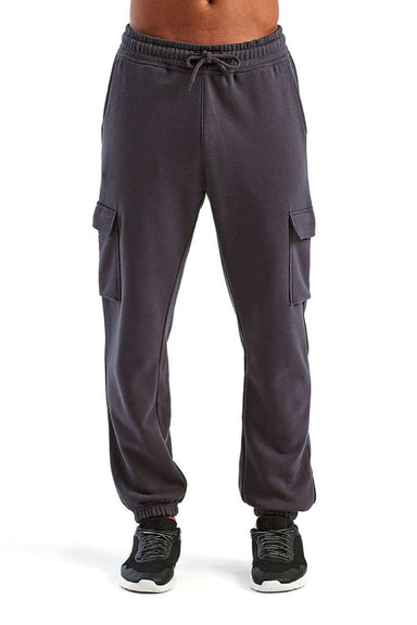 TriDri TD604 Mens Riley Cargo Jogger Sweatpants Charcoal Grey Model Front