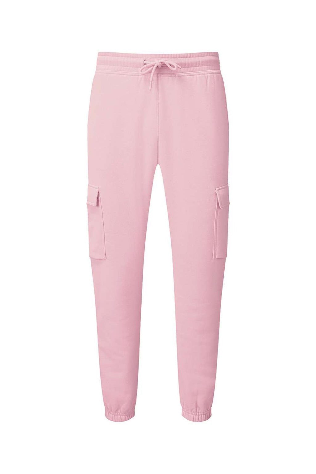 TriDri TD604 Mens Riley Cargo Jogger Sweatpants Light Pink Flat Front