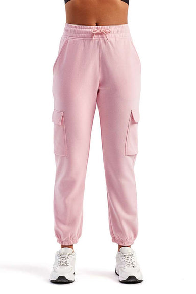 TriDri TD604 Mens Riley Cargo Jogger Sweatpants Light Pink Model Front