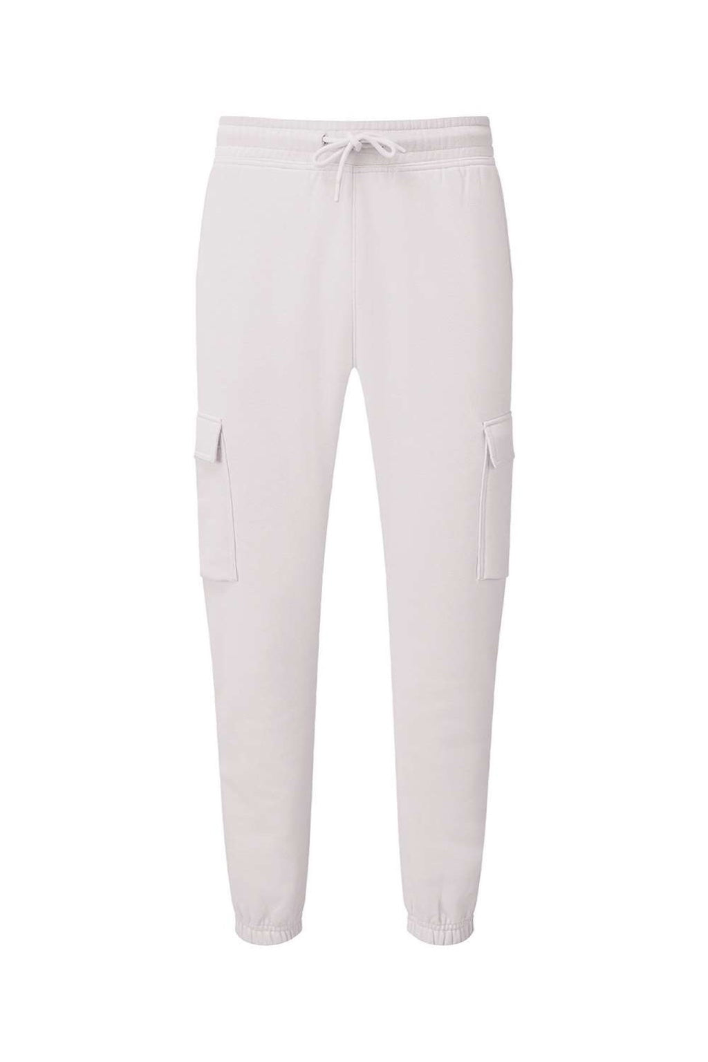 TriDri TD604 Mens Riley Cargo Jogger Sweatpants White Flat Front