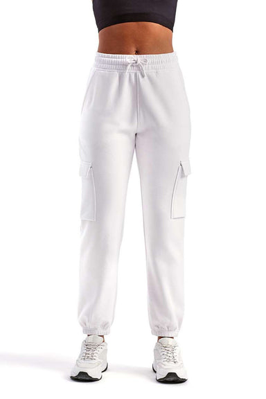 TriDri TD604 Mens Riley Cargo Jogger Sweatpants White Model Front