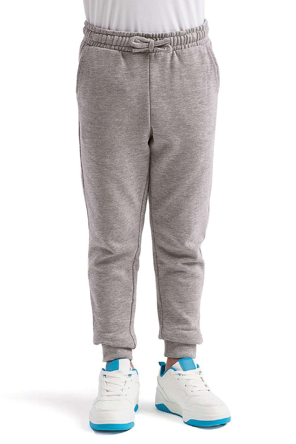 TriDri TD55B Youth Ashley Jogger Sweatpants Heather Grey Model Front