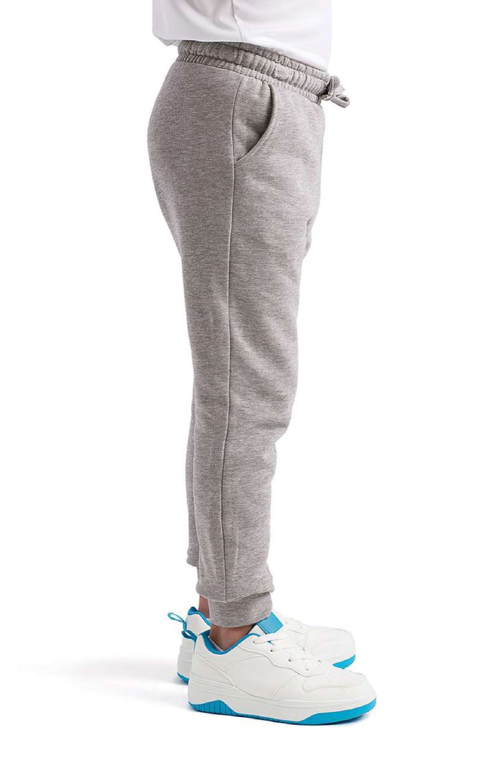 TriDri TD55B Youth Ashley Jogger Sweatpants Heather Grey Model Side